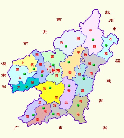 赣州地署行政範围图