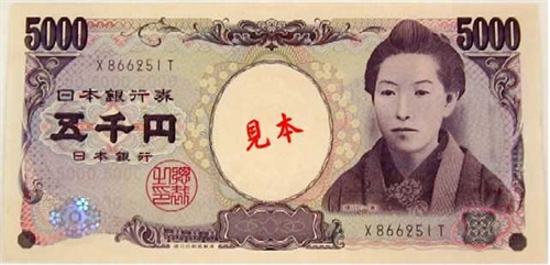 5000元日元纸币上的樋口一叶肖像