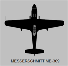 Messerschmitt_Me_309_top-view_silhouette Messerschmitt_Me_309_top-view_silhouette