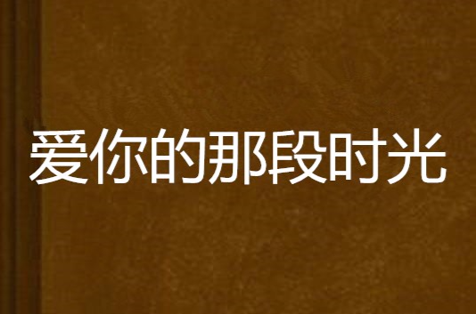 爱你的那段时光