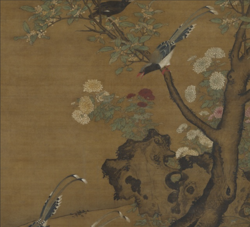 桂菊山禽图
