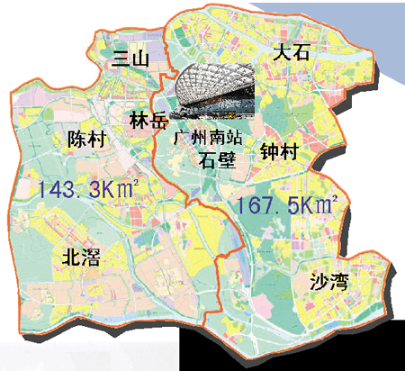 广义範围（“南番顺”310平方公里）