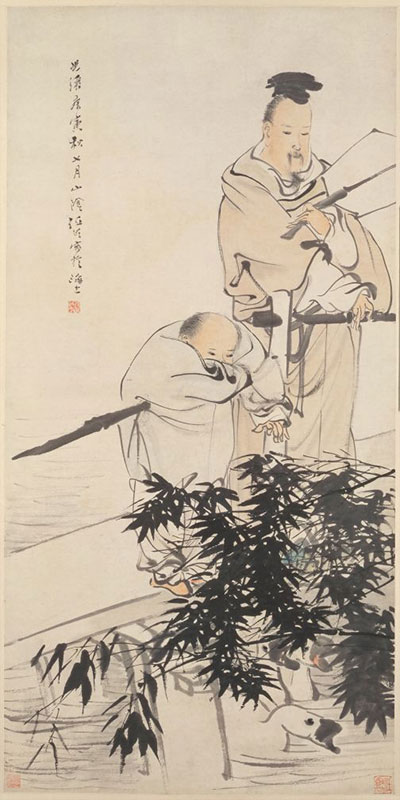 任颐羲之爱鹅图轴