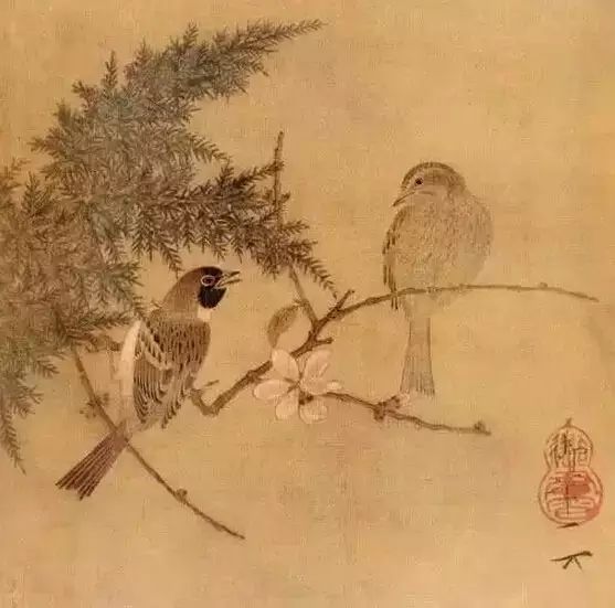 腊梅双禽图 腊梅双禽图
