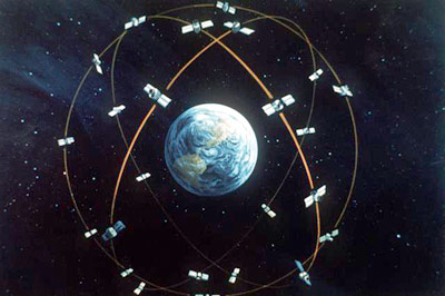 GPS卫星群的示意图 GPS卫星群的示意图