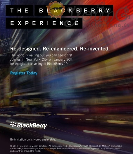 BlackBerry 10邀请函