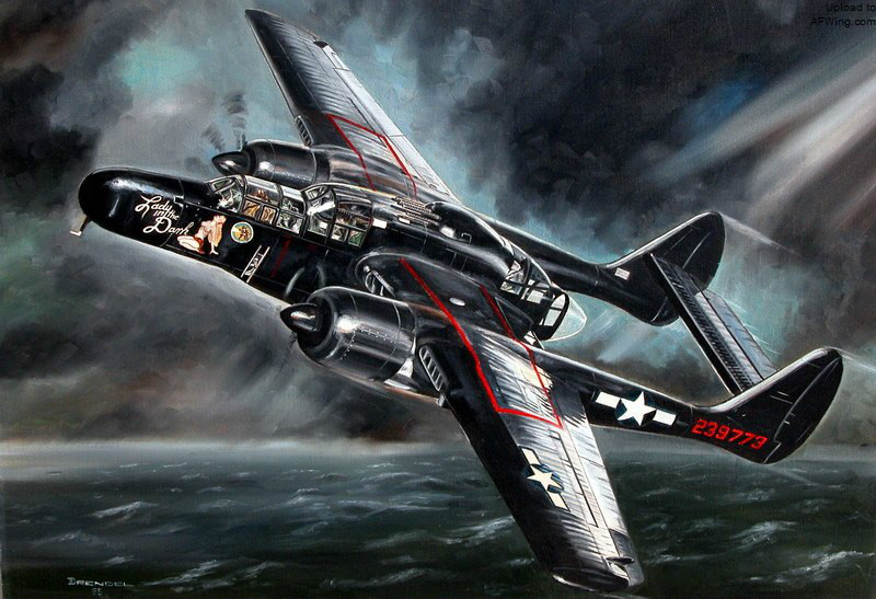 P-61战斗机艺术画