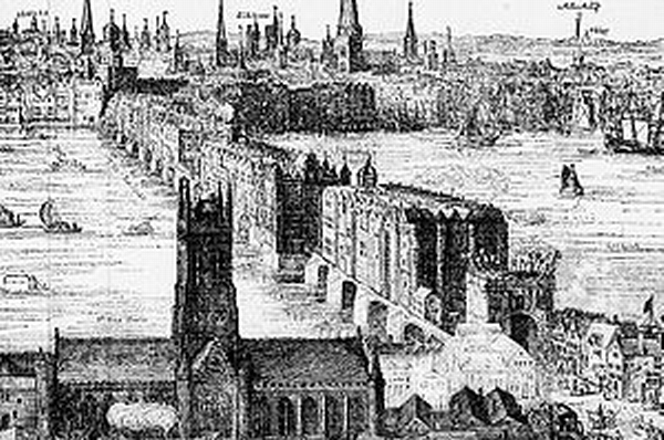 伦敦桥(1616) by Claes Van Visscher
