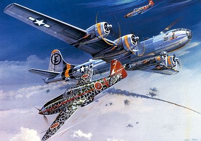 B-29与飞燕式战斗机 B-29与飞燕式战斗机