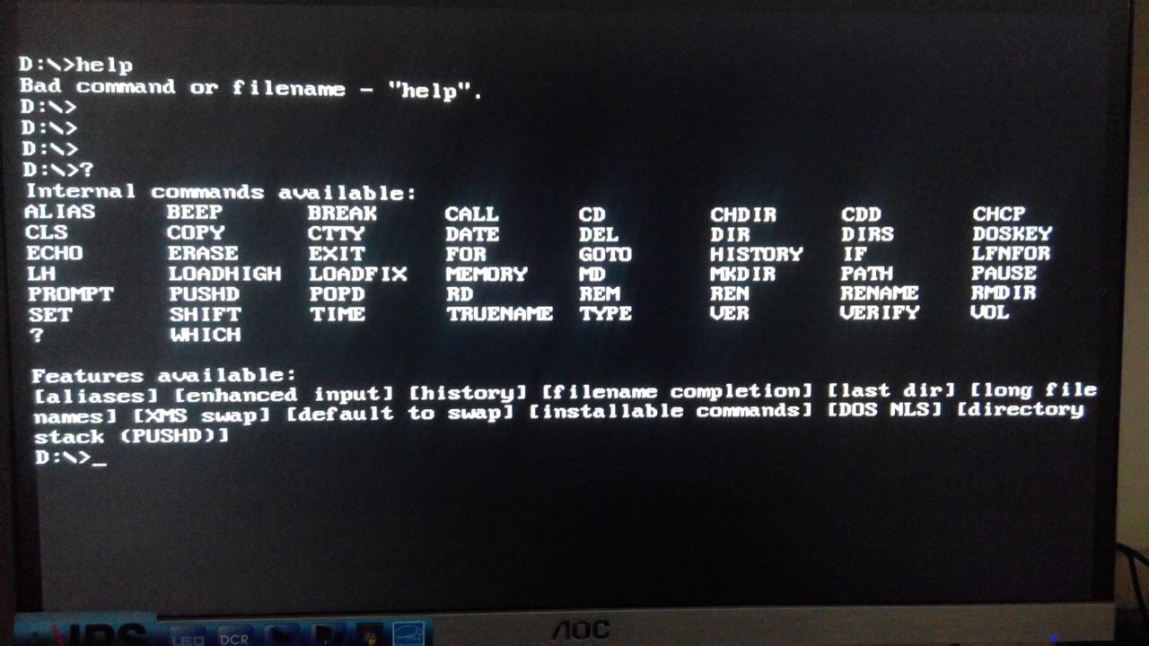 FreeDOS命令行