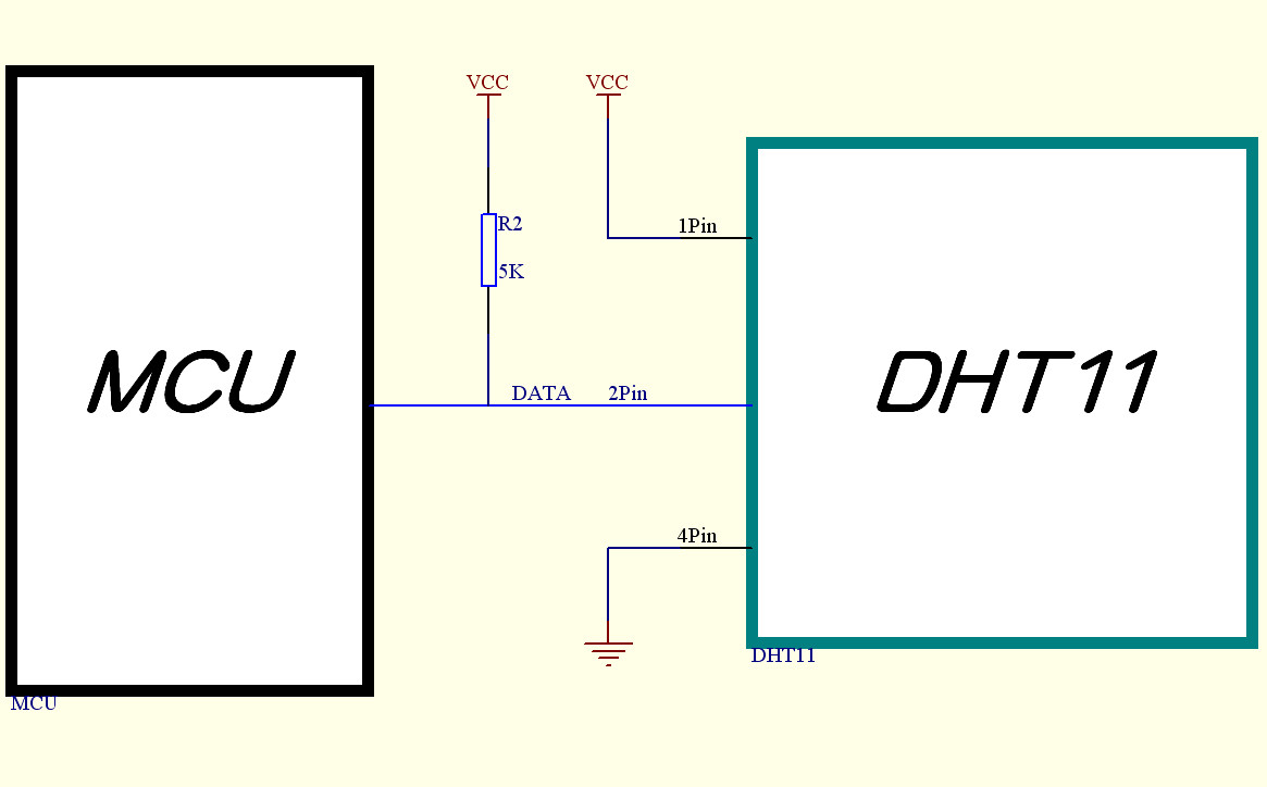 DHT11与单片机的接线图