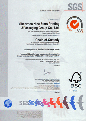 SGS FSC证书样板 SGS FSC证书样板