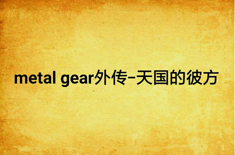metal gear外传-天国的彼方