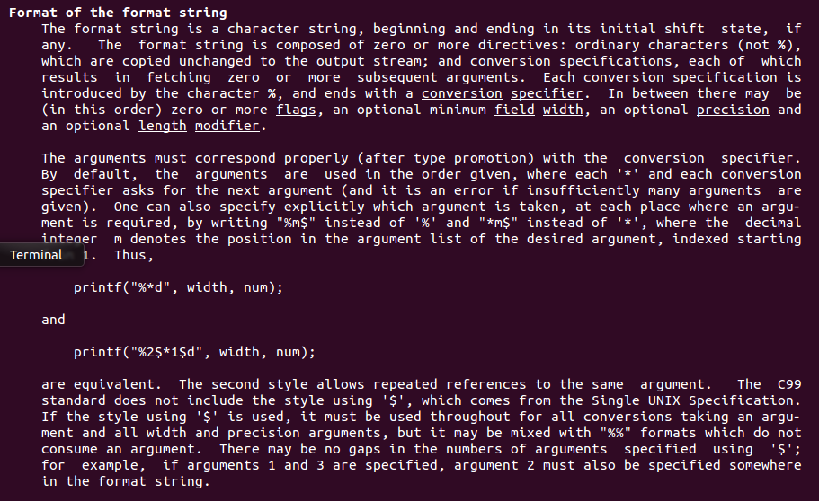 printf