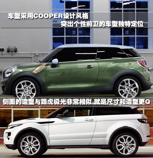 Mini Paceman和路虎Evoque的外观对比