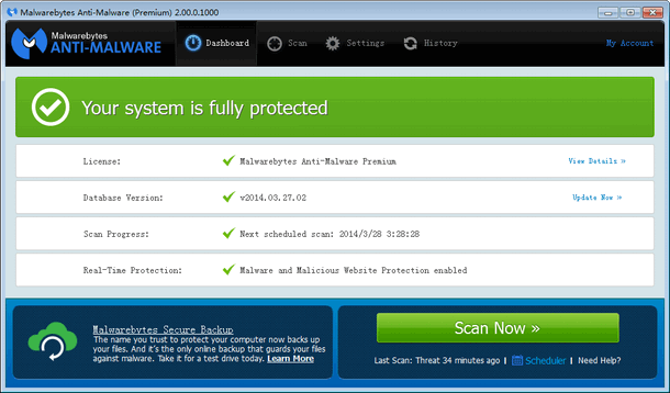 Malwarebytes Anti-Malware 新版外观